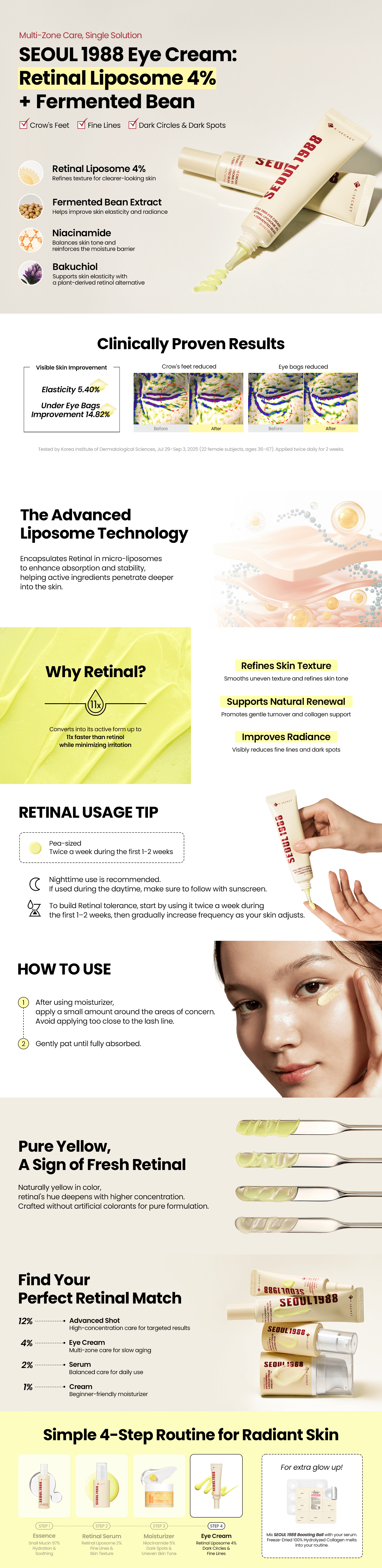 SEOUL 1988 EYE CREAM  RETINAL LIPOSOME 4% + FERMENTED BEAN_30ml — detalle 1